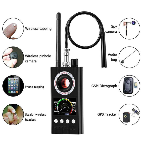 Bug Detector RF, GPS Tracker, Portable Wireless Camera GSM Device Finder Eavesdropping Counter Surveillance Law Enforcement Grade